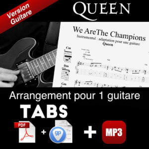 Tablature We Are The Champions version Guitare