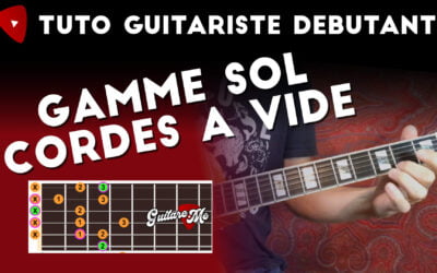 Gamme majeure de Sol avec cordes à vide à la guitare