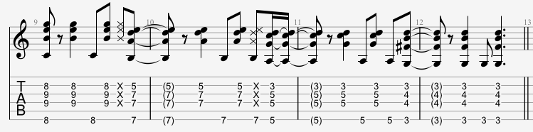 Accords jazz avec changement anticipé