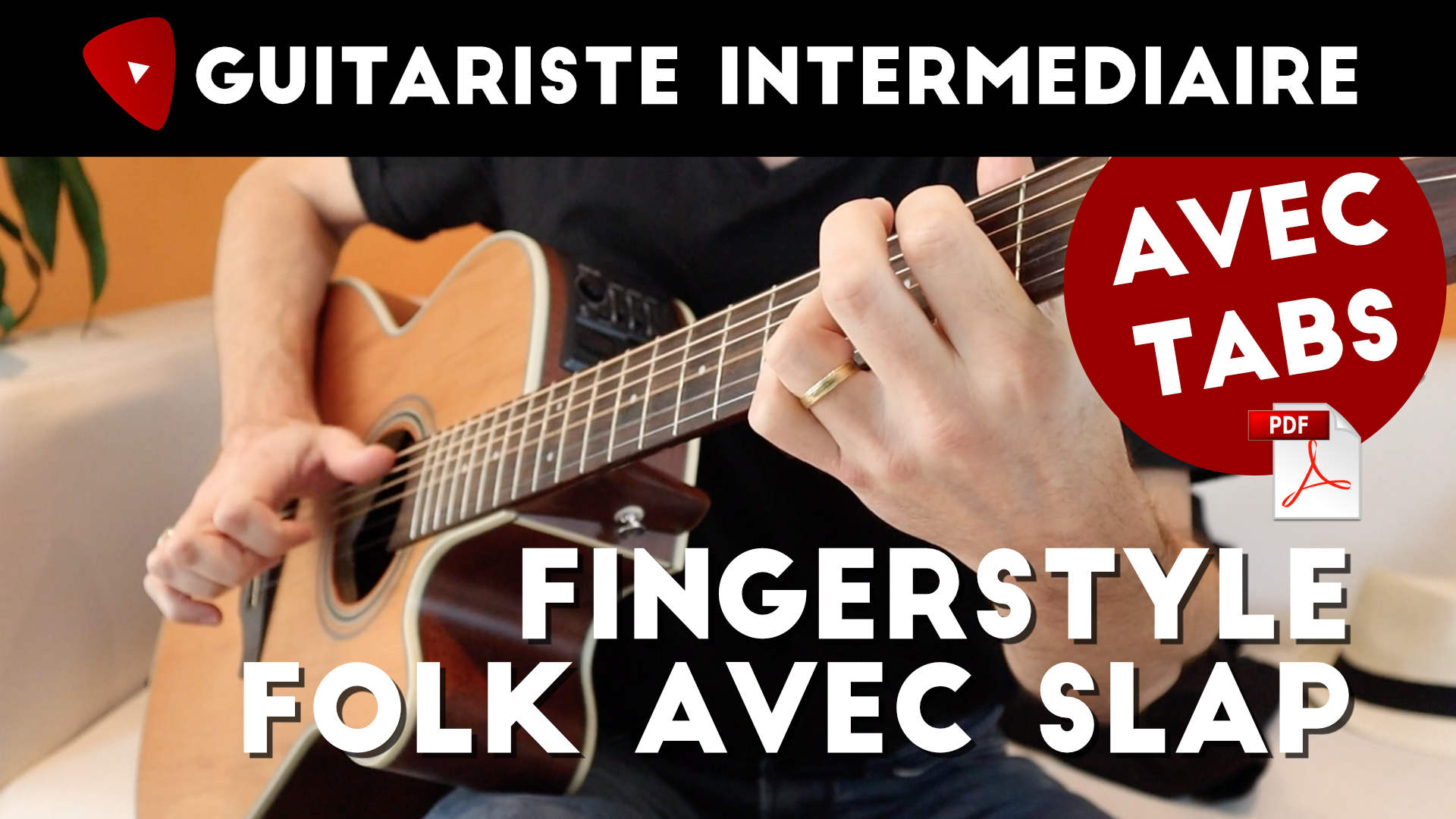 Rythmique guitare folk fingerstyle en Ré