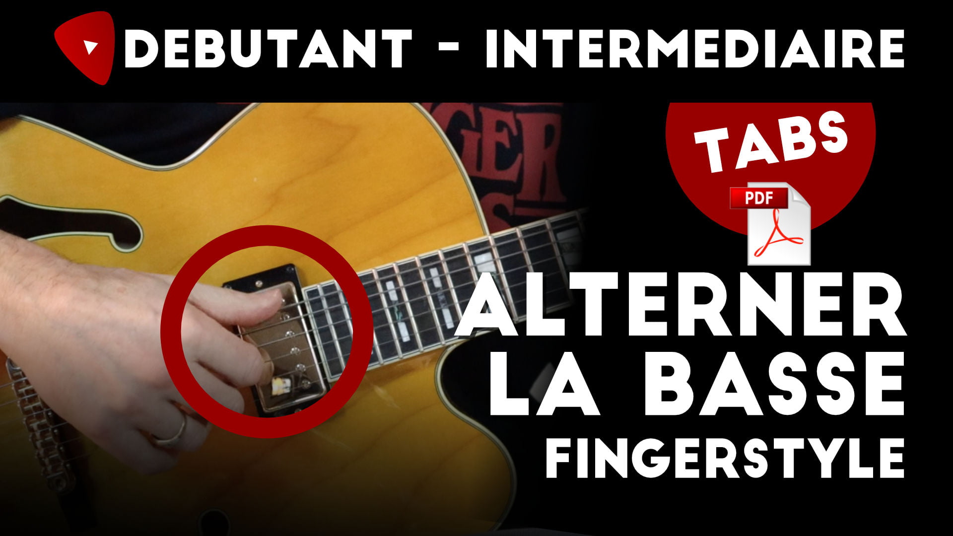 Exercice guitare : alternance basse main droite