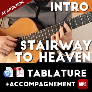 Tablature Stairway to heaven : intro à la guitare. Avec backing-track MP3
