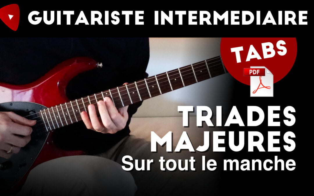 Triades majeures à la guitare sur tout le manche – Sol