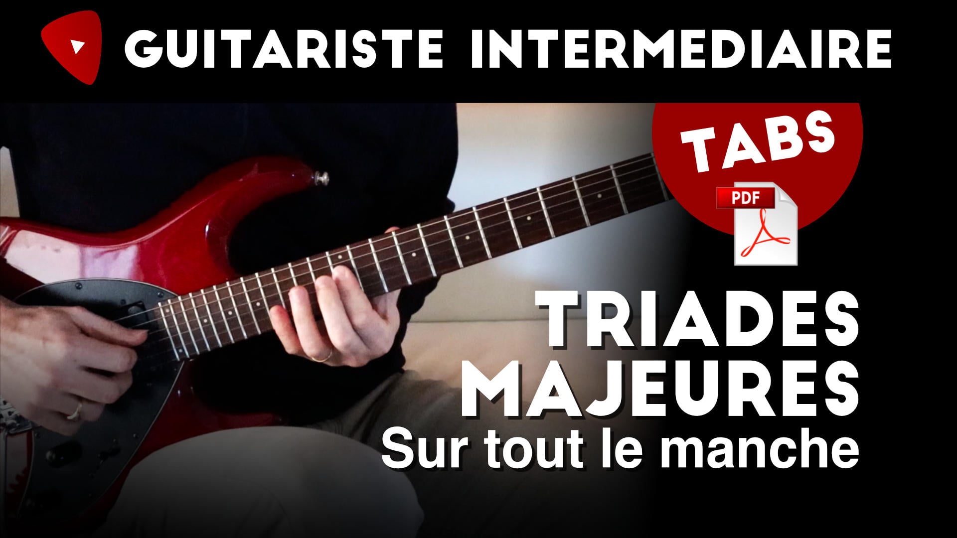 Triades majeures à la guitare sur tout le manche - Sol